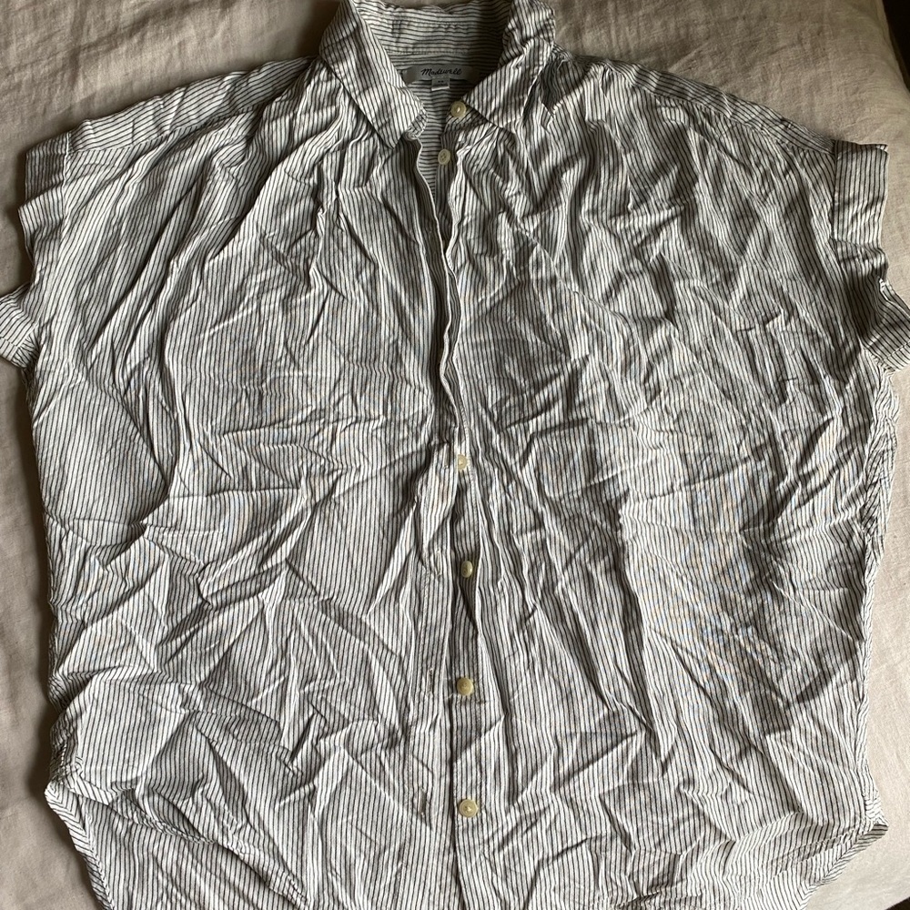 Madewell Button Down Shirt - White and Black Stripes